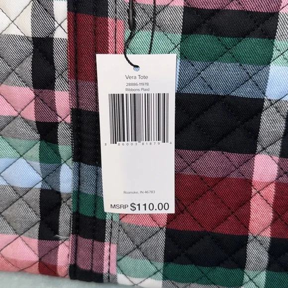 Vera Bradley Vera Tote Ribbons Plaid - Picture 4 of 15